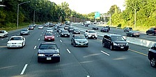 Autobahn Richtung Washington: Blick aus dem Busfenster