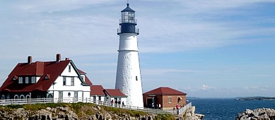 Leuchtturm bei Portland mit Museum im Fort Williams Park